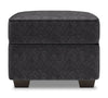Made in Canada Customizable Sofa Lab Roll 24\" Chenille Fabric Ottoman - Luxury Charcoal Grey