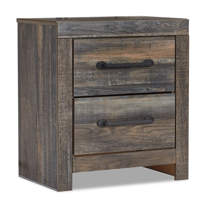Abby Bedside 2-Drawer Nightstand with USB Port, 21.8\"W x 24.5\"H- Brown