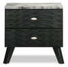 Atlas Bedside 2-Drawer Nightstand, 24.5\"W x 23.4\"H, Mid-Century Modern - Black