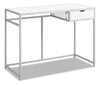 Everly 42.25\" Office Desk with Drawer - White/Silver