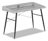 Jeremy 47.25\" Office Desk with Small Hutch - Grey