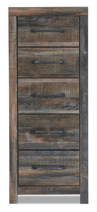 Abby Bedroom Narrow Chest of Drawers, 5-Drawer, 21.7\"W x 53.9\"H - Brown