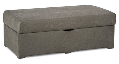 Made in Canada Morty 48" Leather-Look Fabric Storage Ottoman - Grey | Pouf de rangement Morty de 48 po fabriqué au Canada en tissu d’apparence cuir - gris