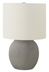 20\" Grey Concrete with Ivory Shade Table Lamp