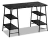 Jonnie 47.25\" Office Desk with Sawhorse-style Legs - Black Marble-Look