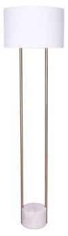 Alexis 60\" Antiqued-Brass and Stone Floor Lamp