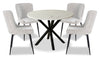Verona 5pc Dining Set with Table & 4 Lexi Chairs, Culture Marbled Top, Metal, 42\"W Round - Taupe