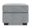 Made in Canada Customizable Sofa Lab Roll 24\" Linen-Look Fabric Ottoman - Luna Pewter Grey