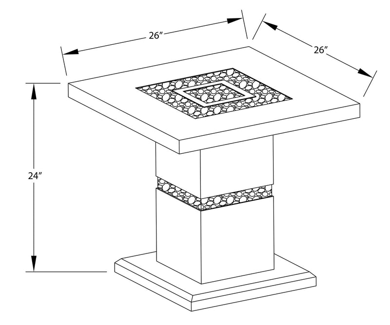 Garbo 26\" Glam End Table - White and Silver with Glitter Accents