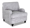 Made in Canada Bellmont 38\" Chenille Fabric Chair with Wood Legs - Platinum Grey
