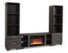 Antoni 102\" Modern 3-Piece Entertainment Centre with Electric Fireplace and Storage for TVs up to 70\"- Grey