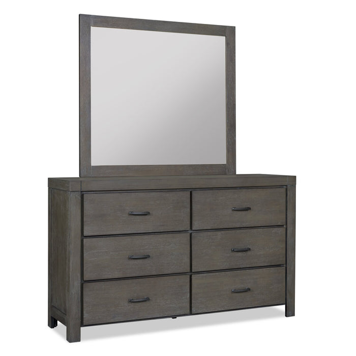 Koda Bedroom 6-Drawer Dresser, 60\"W x 36\"H, Acacia Wood - Grey
