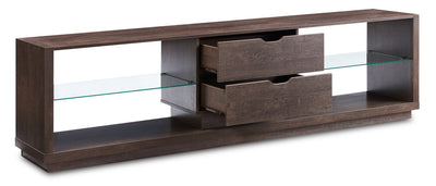 Alex 72” TV Stand - Contemporary style TV Stand in Walnut Oak