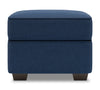 Made in Canada Customizable Sofa Lab Roll 24\" Linen-Look Fabric Ottoman - Pax Navy Blue