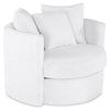 Made in Canada Midi 42\" Chenille Fabric Swivel Cuddler Accent Chair - Plush Heaven White