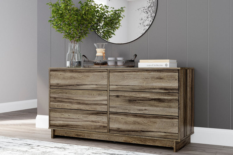 Arik Bedroom 6-Drawer Dresser, 59\"W x 30.8\"H - Brown