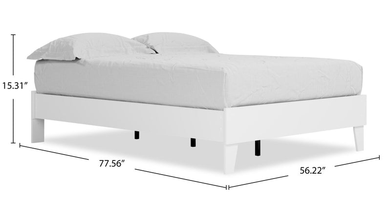 Wolf Platform Bed, White - Full Size