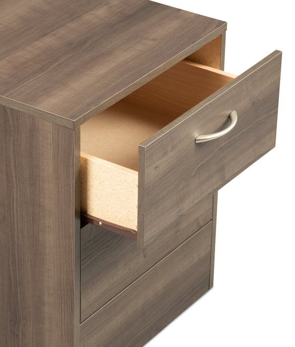 Arlo Bedside 2-Drawer Nightstand, 18.3\"W x 22\"H, Made in Canada - Grey/Brown