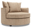 Made in Canada Sofa Lab Customizable Cuddler 48\" Chenille Fabric Accent Chair - Luxury Taupe
