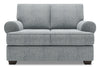 Made in Canada Customizable Sofa Lab Roll 64\" Linen-Look Fabric Loveseat with Rolled Arms - Luna Pewter Grey