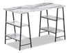Jonnie 47.25\" Office Desk with Sawhorse-style Legs - White Marble-Look