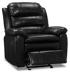 Adam 34.45\" Leather-Look Fabric Glider Reclining Chair - Black