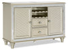 Tyra Dining Server with Storage & Built-In Wine Rack, 54\"W - Silver & Champagne