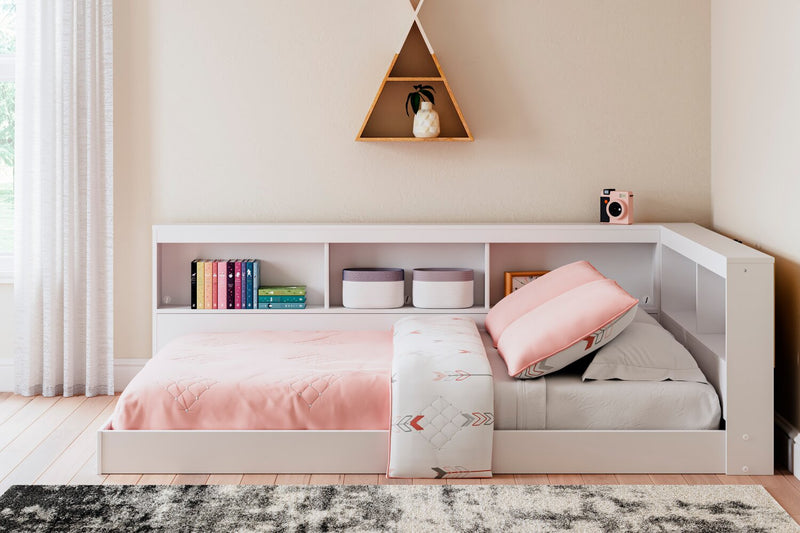 Wolf Platform Bookcase Bed for Kids, White - Full Size