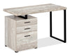 Clayton 47.25\" Reversible Office Desk with 3-Drawers - Light Taupe