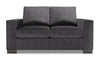 Made in Canada Customizable Sofa Lab Track 62\" Chenille Fabric Loveseat with Track Arms - Luxury Charcoal Grey