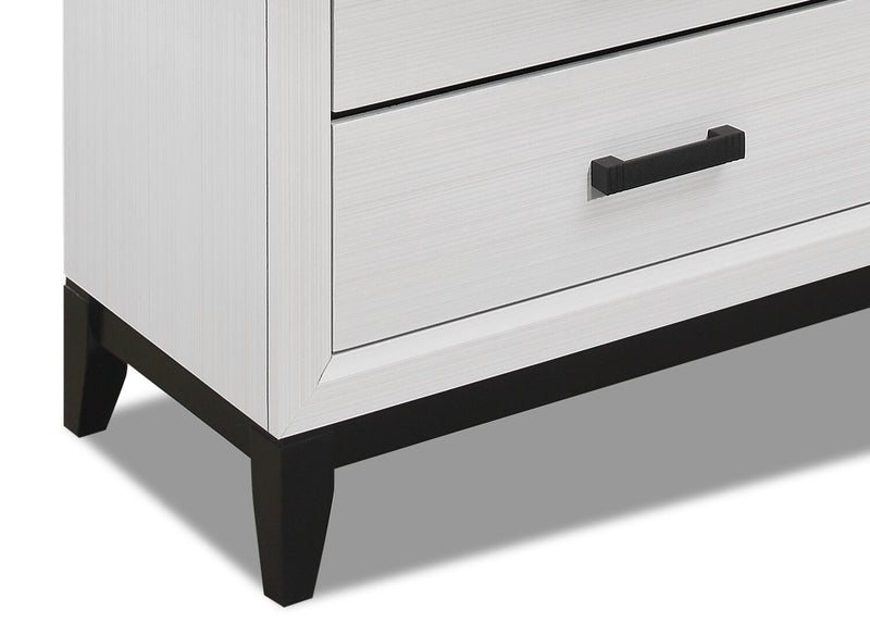 Kate 5pc Bedroom Set with Bed, Dresser & Mirror, White - King Size