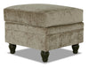 Made in Canada Bellmont 26\" Chenille Fabric Ottoman with Wood Legs - Toffee Brown