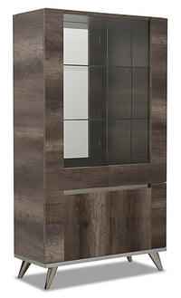 Gino Dining Curio with Storage & Glass Display Shelves - Made in Italy, Modern, 42