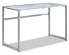 Kyle 48\" Glass-Top Office Desk - Silver