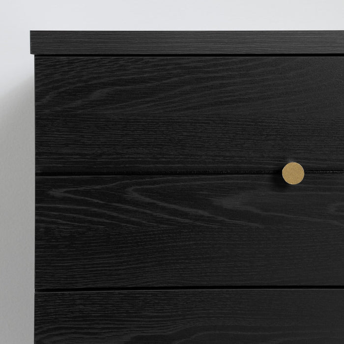 Lake Bedside 2-Drawer Nightstand, 19.5\"W x 25.5\"H, Made in Canada, Glam - Black