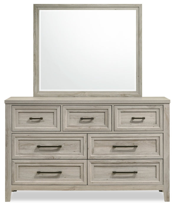 Lara Bedroom 7-Drawer Dresser, 60.6\"W x 38\"H - Antique Grey