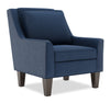 Made in Canada Sofa Lab Customizable Club 29\" Linen-Look Fabric Accent Chair with Wood Legs - Pax Navy Blue