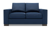 Made in Canada Customizable Sofa Lab Track 62\" Linen-Look Fabric Loveseat with Track Arms - Pax Navy Blue