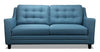 Novalee 75.5\" Linen-Look Sofa with Flared Arms and Button Tufting - Blue