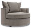 Made in Canada Sofa Lab Customizable Cuddler 48\" Linen-Look Fabric Accent Chair - Luna Smoke Grey