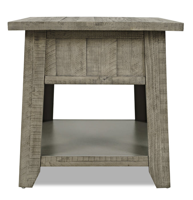 Colson 24\" Rustic End Table with Storage and Shelf - Driftwood