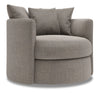 Made in Canada Sofa Lab Customizable Nest 41\" Linen-Look Fabric Swivel Accent Chair - Luna Smoke Grey