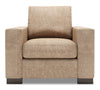 Made in Canada Sofa Lab Customizable Track 38\" Chenille Fabric Chair with Track Arms - Luxury Taupe