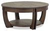 Lyndale 38\" Traditional Round Lift Top Coffee Table with Storage and Shelf - Brown Pine