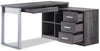Owen 55\" Reversible Corner Office Office Desk with 4-Drawers & Cubbies - Distressed Grey