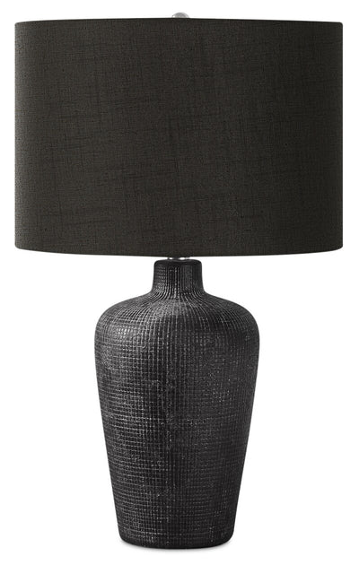 24" Black Ceramic Textured Table Lamp|Lampe de table de 24 po en céramique texturée noire