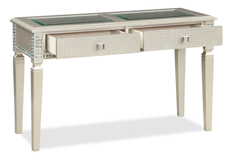 Tyra 48\" Glam Sofa Table with Storage - Champagne