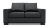 Made in Canada Customizable Sofa Lab Track 62\" Linen-Look Fabric Loveseat with Track Arms - Pax Pepper Grey
