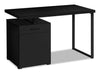 Remi 47.25\" Reversible Office Desk with Drawer & Cabinet - Black
