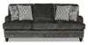 Made in Canada Bellmont 89\" Chenille Fabric Sofa with Reversible Cushions and Wood Legs - Charcoal Grey